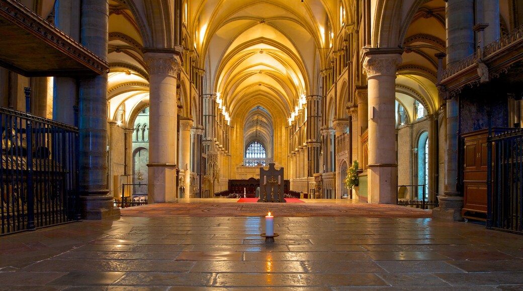 Canterbury featuring religious elements, interior views and a church or cathedral