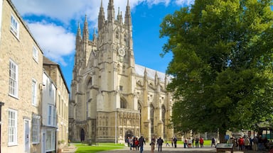 Canterbury Cathedral featuring heritage architecture, a church or cathedral and a city