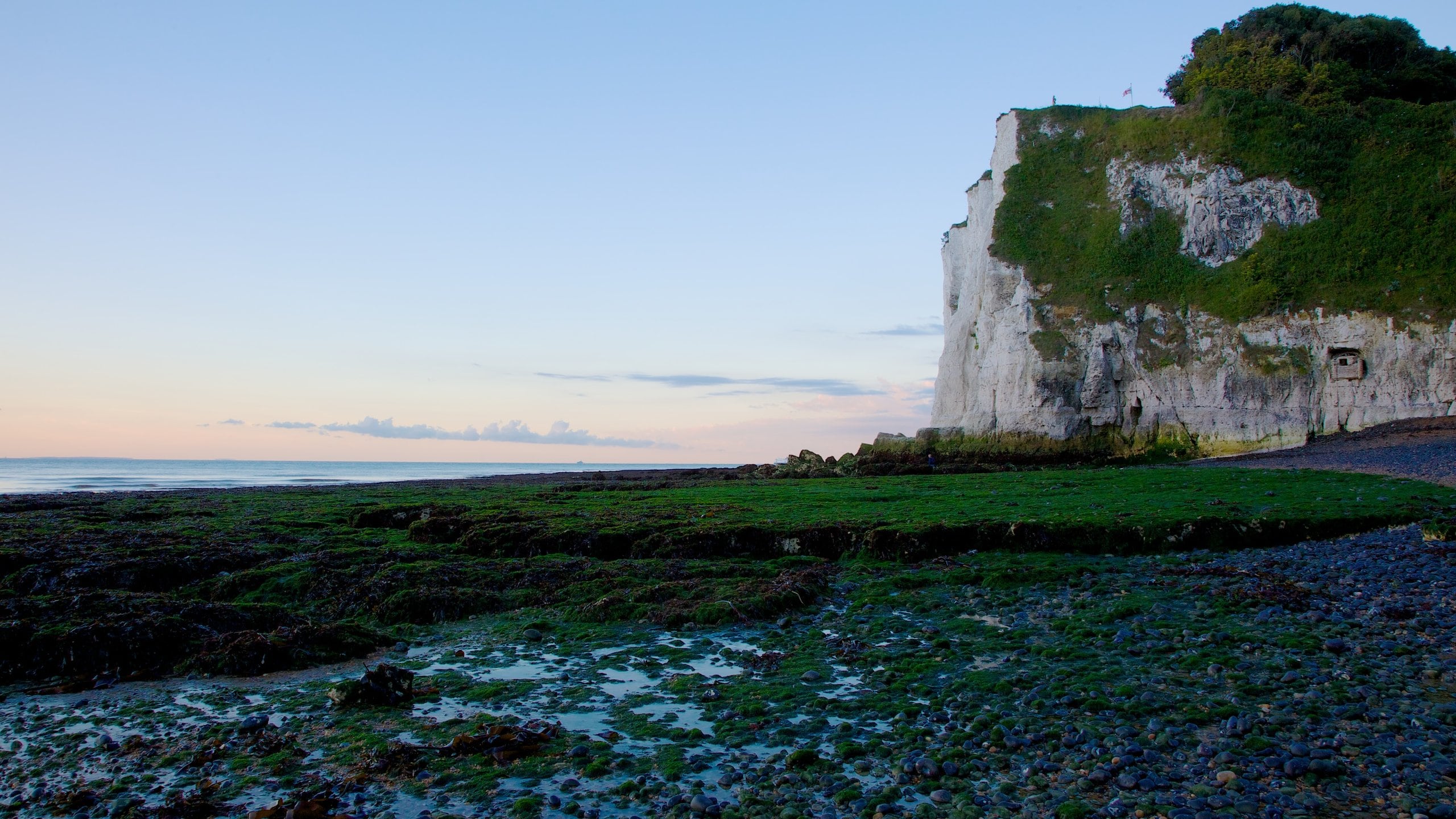 White Cliffs of Dover showing a sunset, general coastal views and rocky coastline