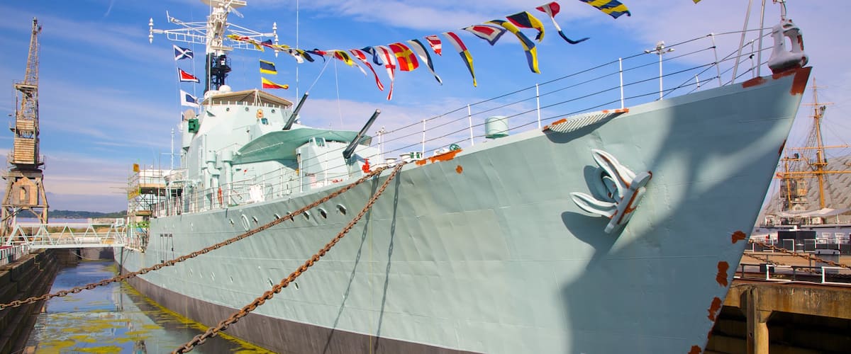 Historic Dockyard Chatham which includes a marina and boating
