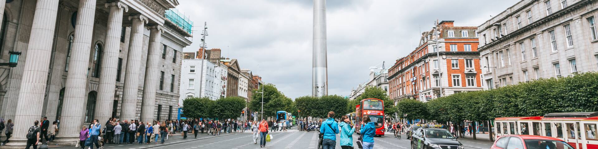 O\'Connell Street featuring heritage architecture, a city and a square or plaza