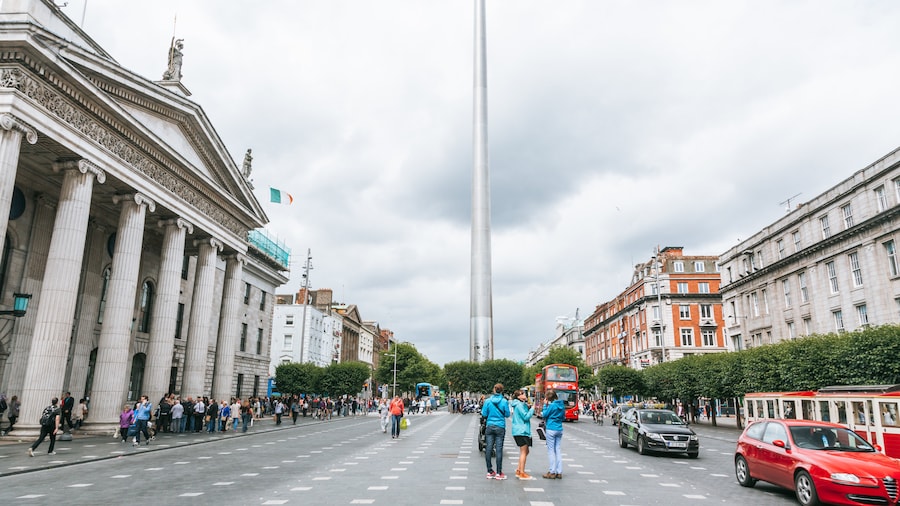 O\'Connell Street featuring heritage architecture, a city and a square or plaza