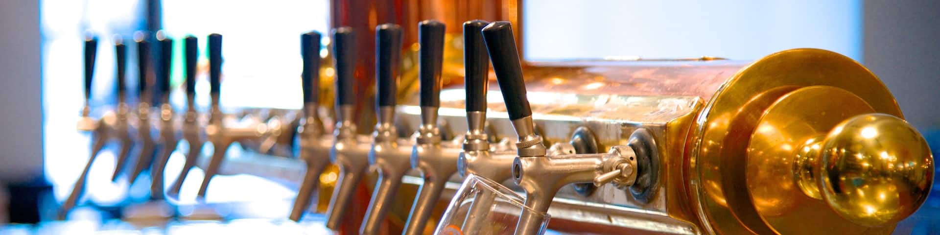 Lowenbrau showing a bar and drinks or beverages