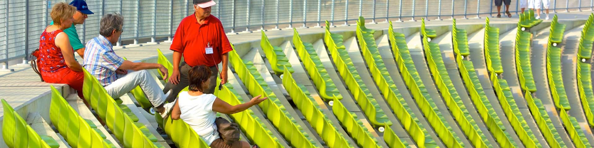 Olympic Stadium as well as a small group of people