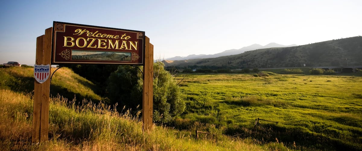 Bozeman featuring tranquil scenes and signage