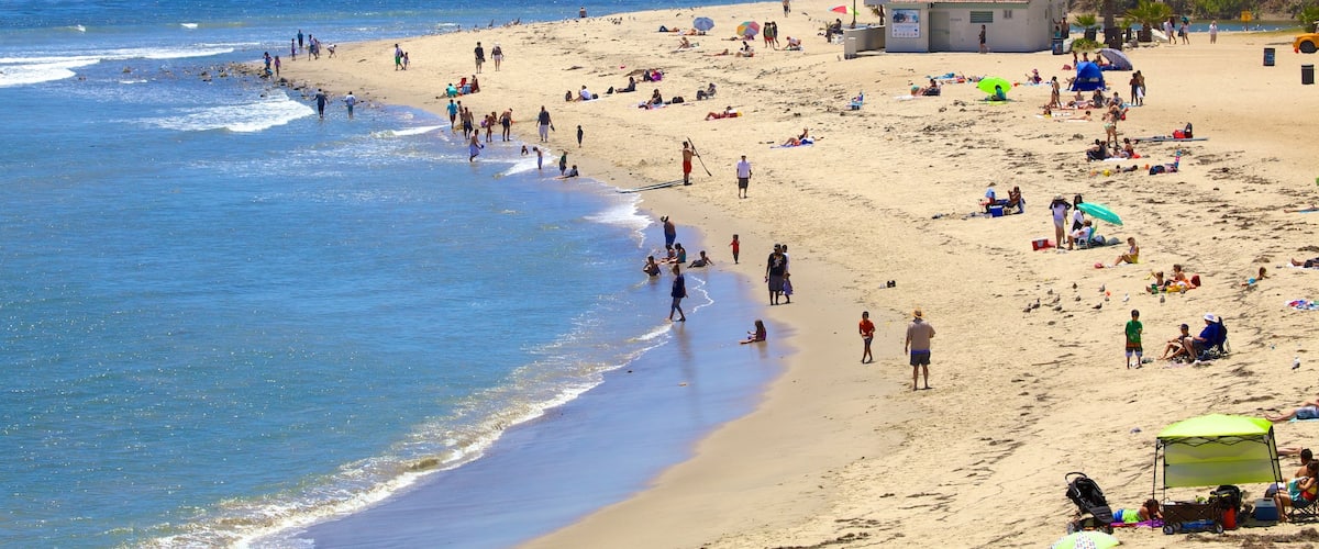 Malibu which includes swimming, general coastal views and a beach