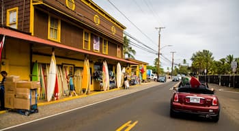 ハレイワ 表示 ストリート シーン と 小さな町あるいは村 及び 少数の人々