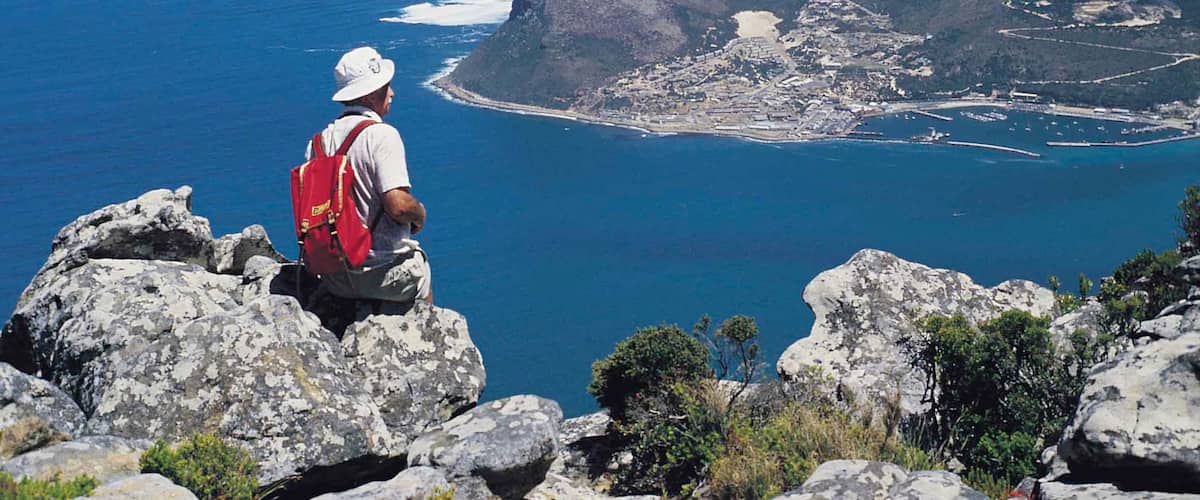 Hout Bay Beach showing a coastal town, landscape views and general coastal views