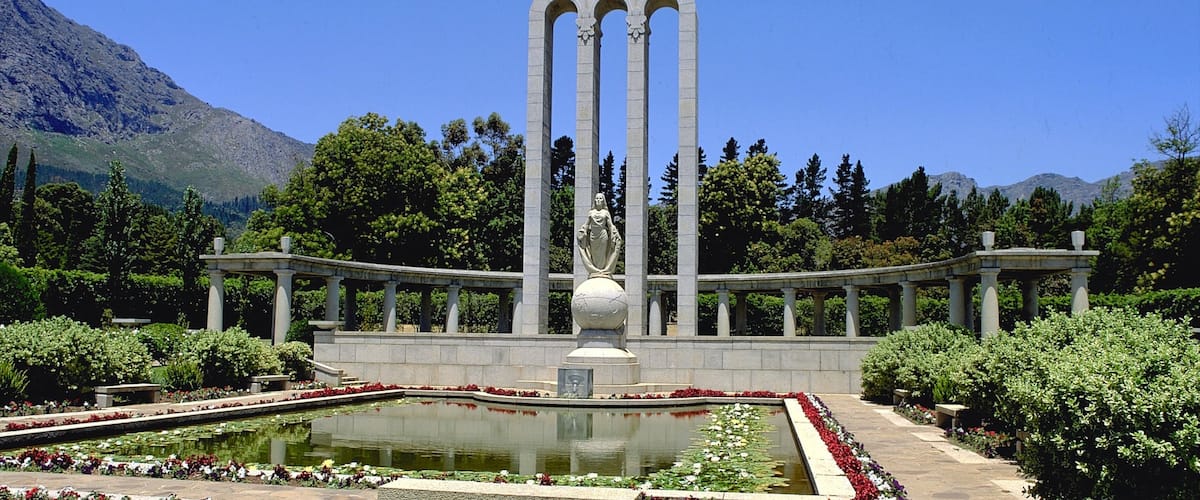 Franschhoek which includes outdoor art, a statue or sculpture and landscape views