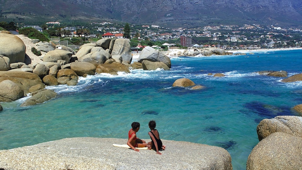 Camps Bay featuring landscape views, a bay or harbour and rocky coastline