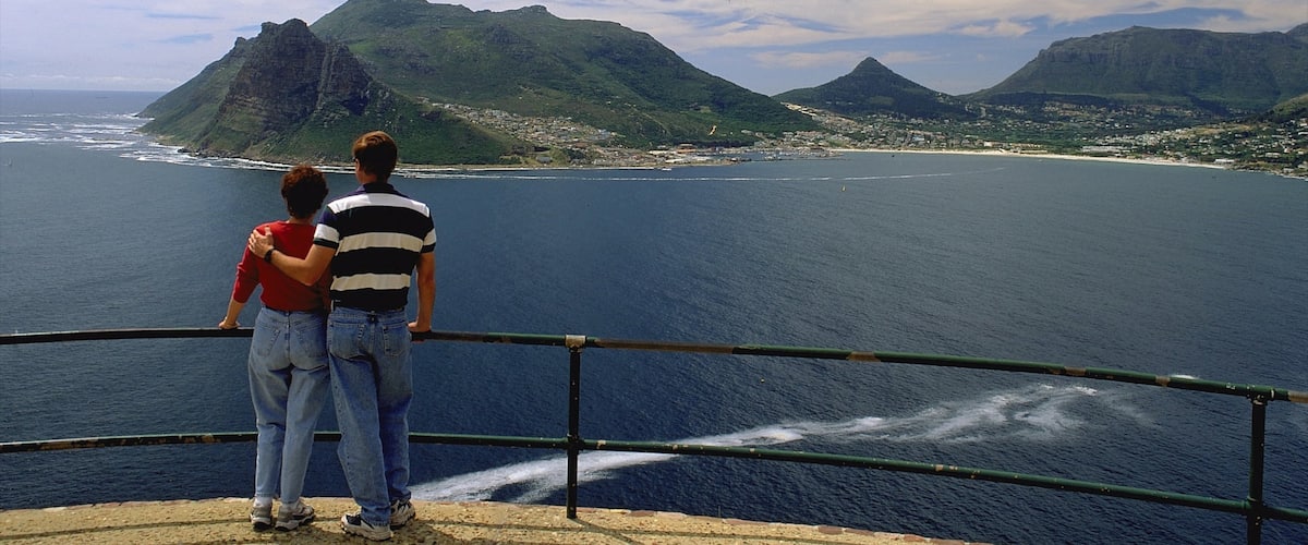 Playa Hout Bay que incluye montañas, vistas y vistas de paisajes