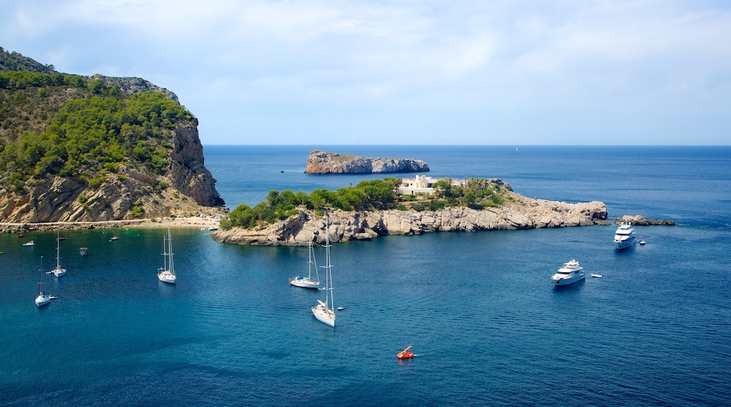 Cova de Can Marca which includes boating, general coastal views and a bay or harbor