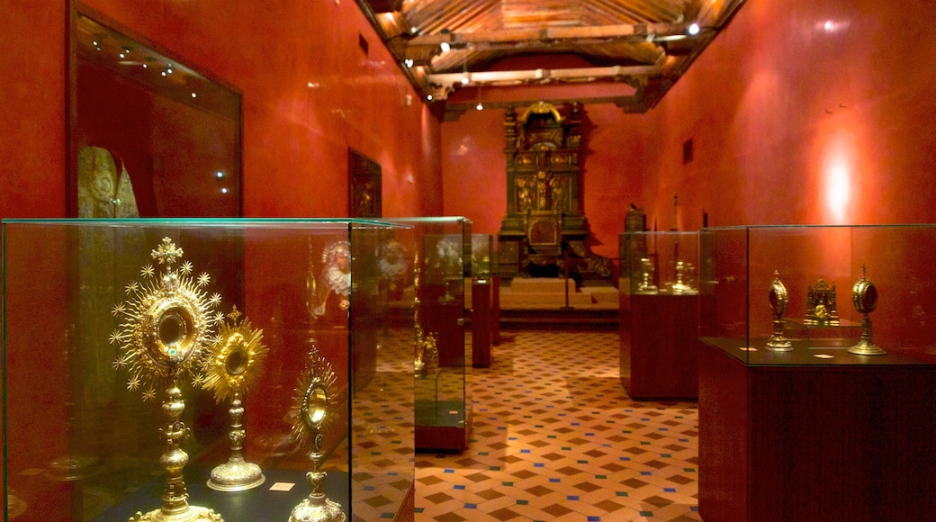 Malaga Cathedral featuring a church or cathedral, interior views and religious elements