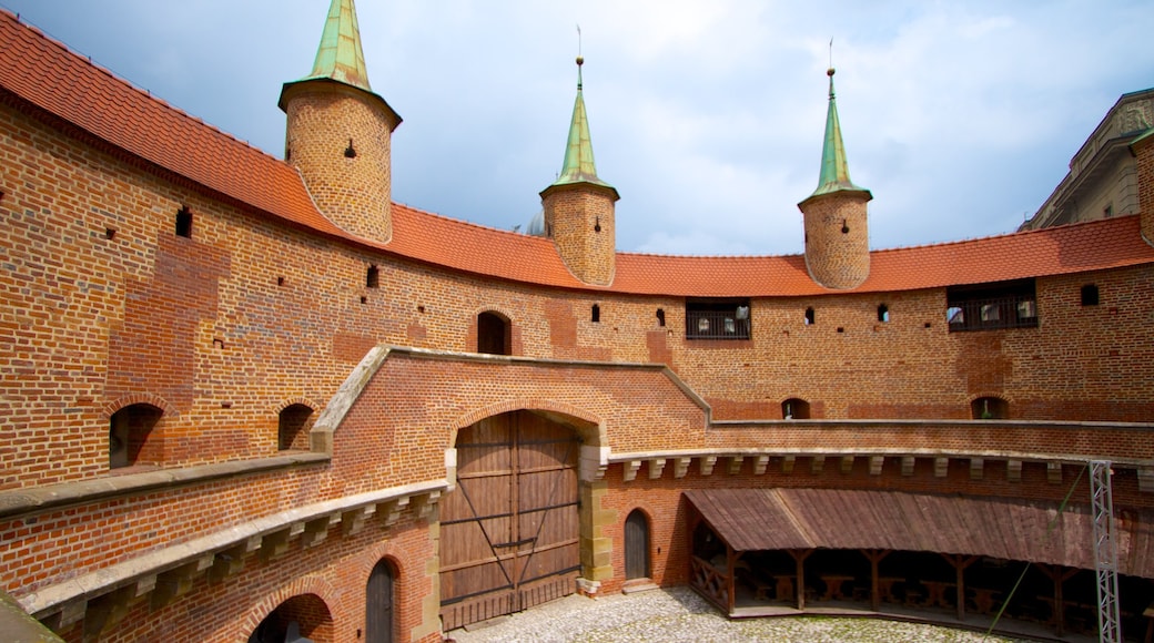 Krakow Barbican showing heritage architecture and a castle