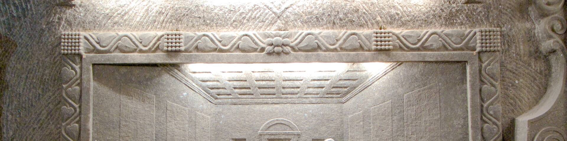 Wieliczka Salt Mine which includes interior views, art and religious elements