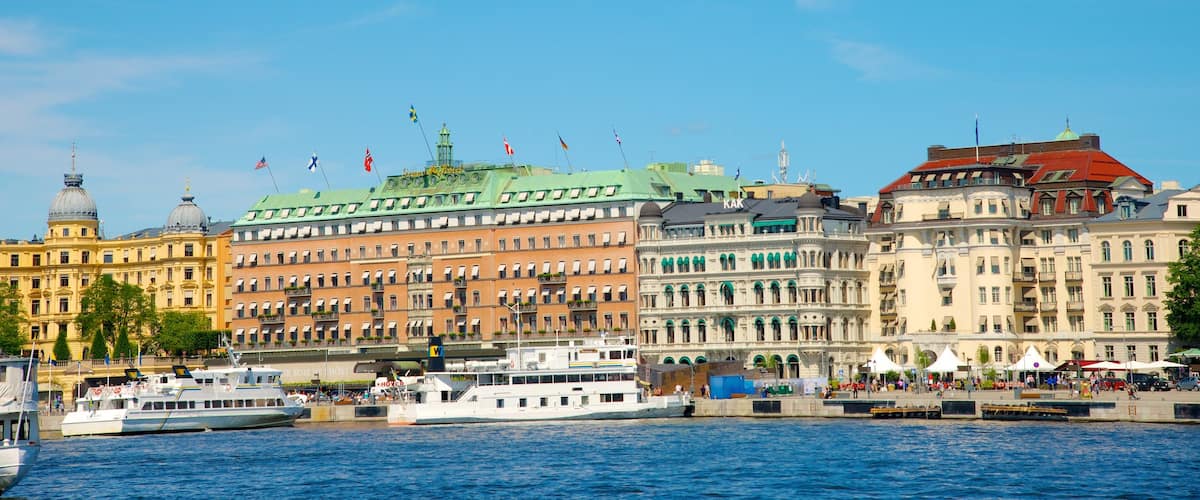 Stockholm which includes boating, a bay or harbor and a marina
