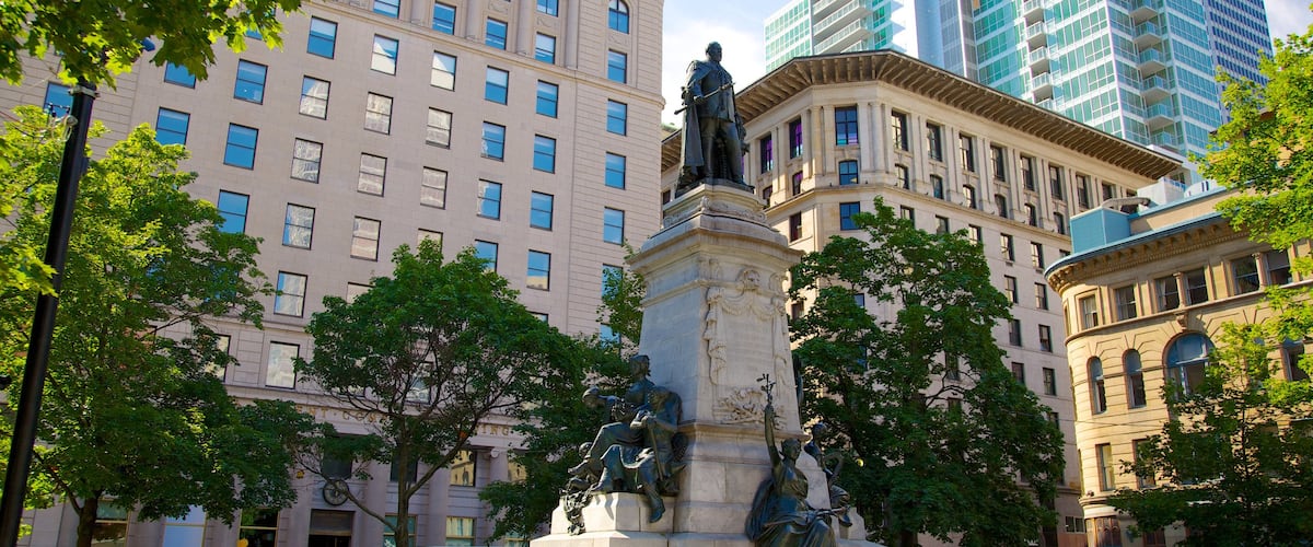 Centre-ville de Montréal mettant en vedette art en plein air, statue ou sculpture et art