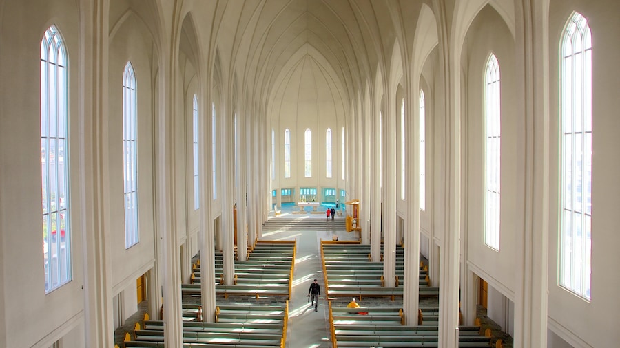 Reykjavik featuring a church or cathedral, interior views and religious aspects