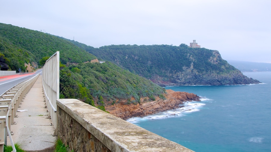 Castello Sonnino showing rugged coastline