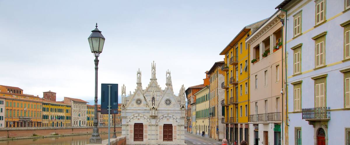 Santa María della Spina ofreciendo escenas urbanas, patrimonio de arquitectura y una ciudad