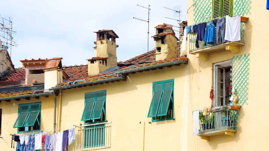 Piazza dell\'Anfiteatro showing heritage architecture, a house and a city