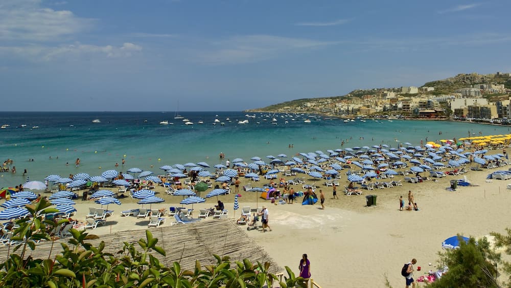 Mellieħa montrant scènes tropicales, vues littorales et plage