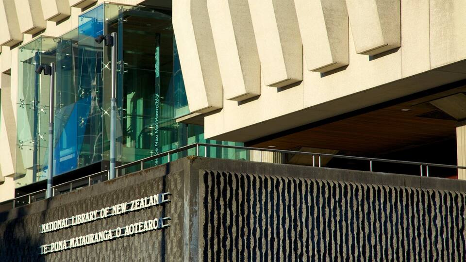National Library featuring signage and modern architecture
