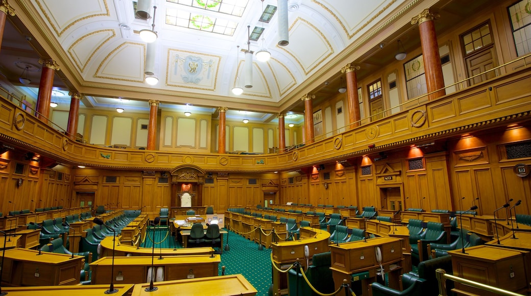 Wellington Parliament which includes interior views, heritage architecture and heritage elements