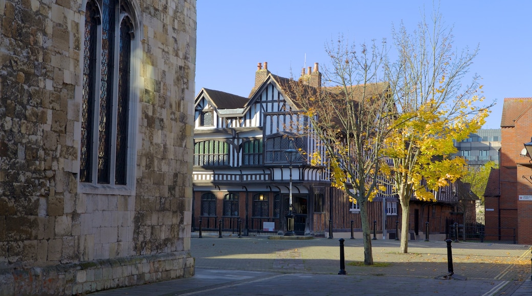 Tudor House and Garden which includes a square or plaza and a house