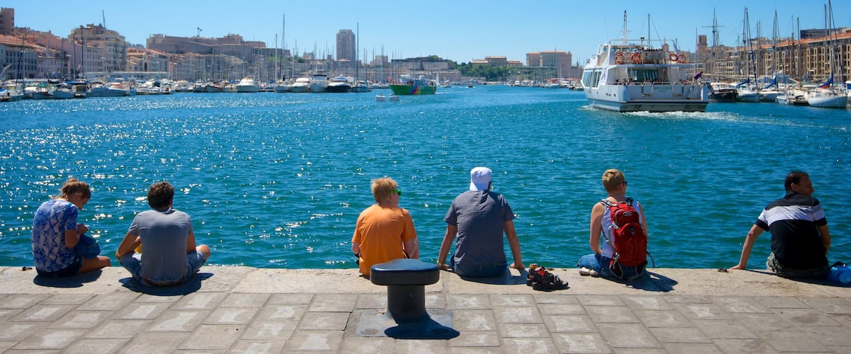Vieux Port featuring boating, a coastal town and a marina