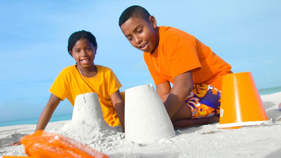 Sarasota mostrando una playa y también niños
