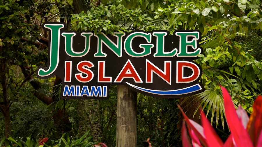 Jungle Island featuring signage