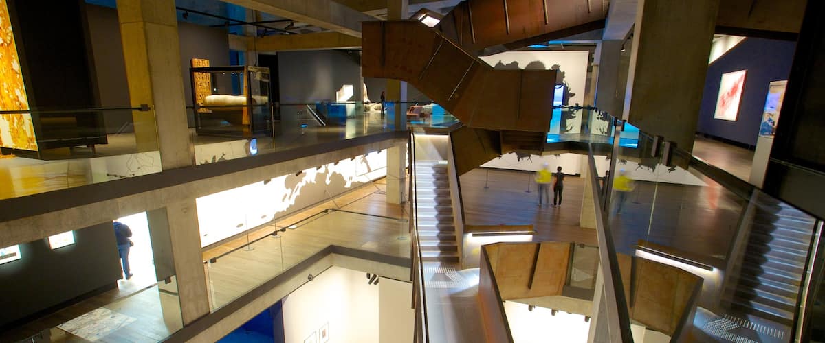 Museum of Old and New Art featuring modern architecture and interior views