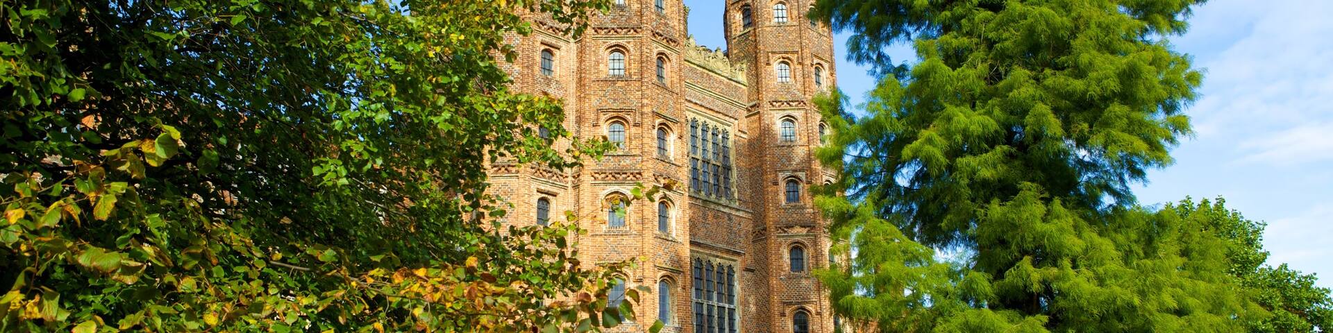 Layer Marney Tower featuring heritage elements, a park and heritage architecture