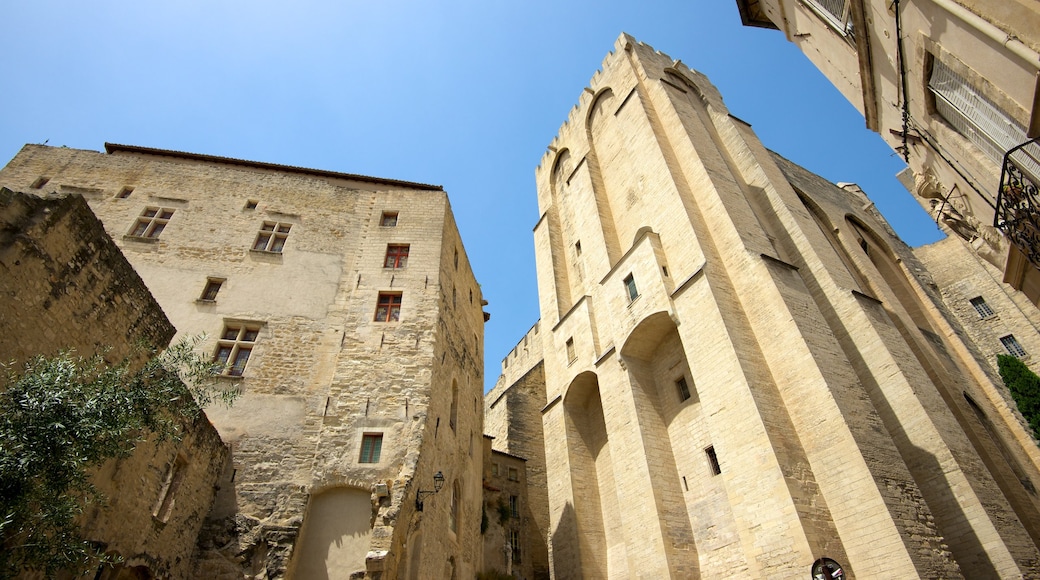 Palais des Papes mostrando patrimonio de arquitectura y elementos del patrimonio