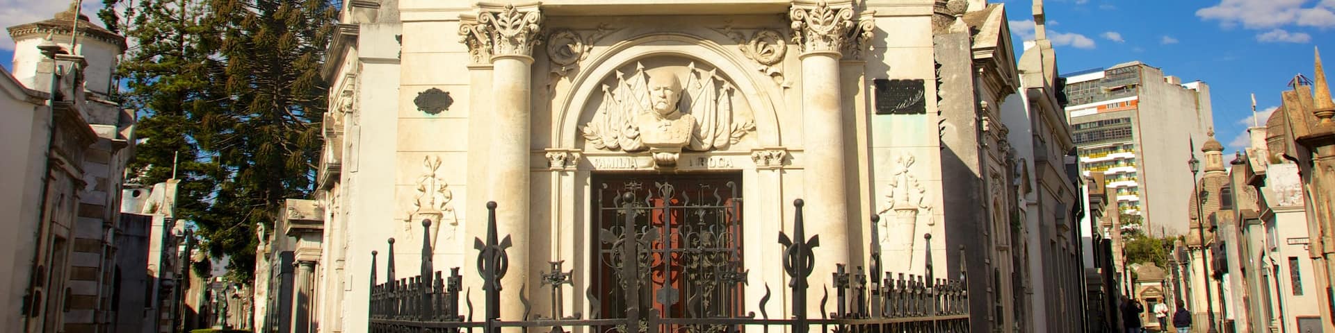 Chacarita Cemetery which includes a cemetery and religious elements