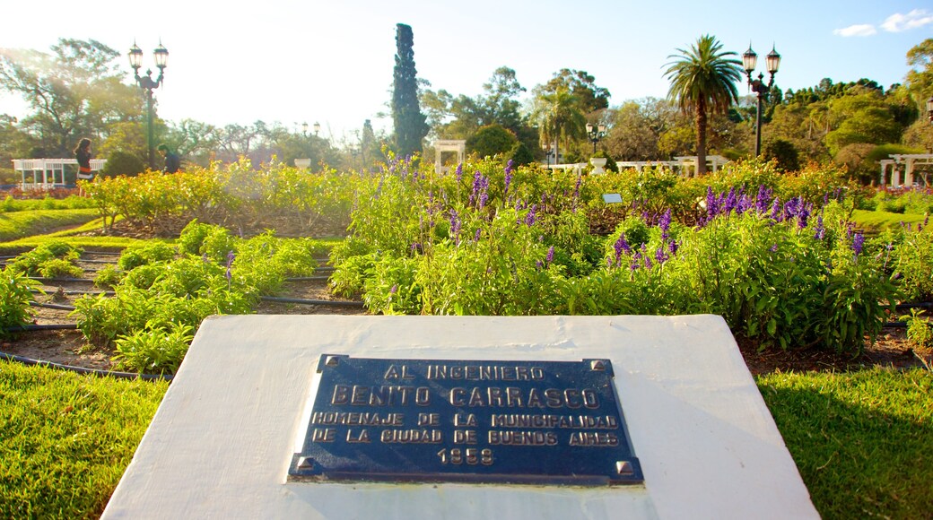 The Rose Garden showing a garden and signage