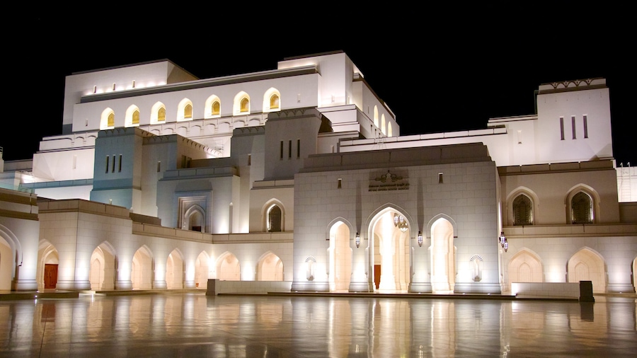 Muscat featuring theatre scenes, heritage architecture and night scenes