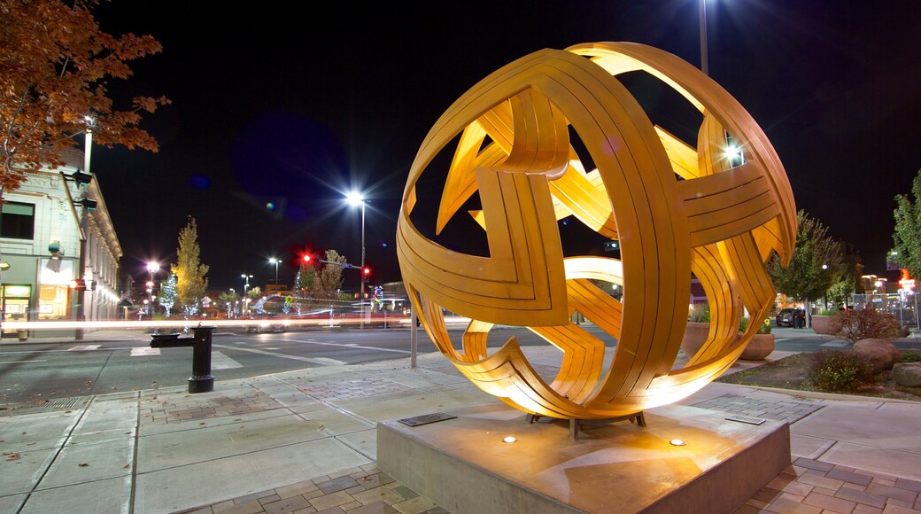 Yakima featuring a city, outdoor art and night scenes