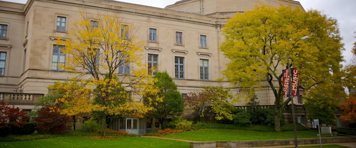 Severance Hall showing an administrative buidling and heritage architecture