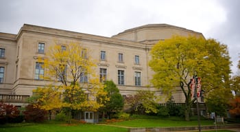 Severance Hall featuring heritage architecture and an administrative building