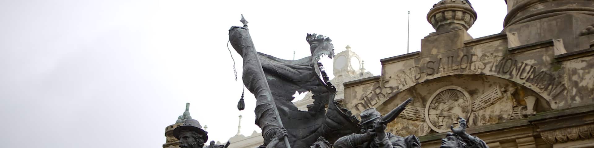 Soldiers and Sailors Monument which includes a monument, a statue or sculpture and heritage architecture