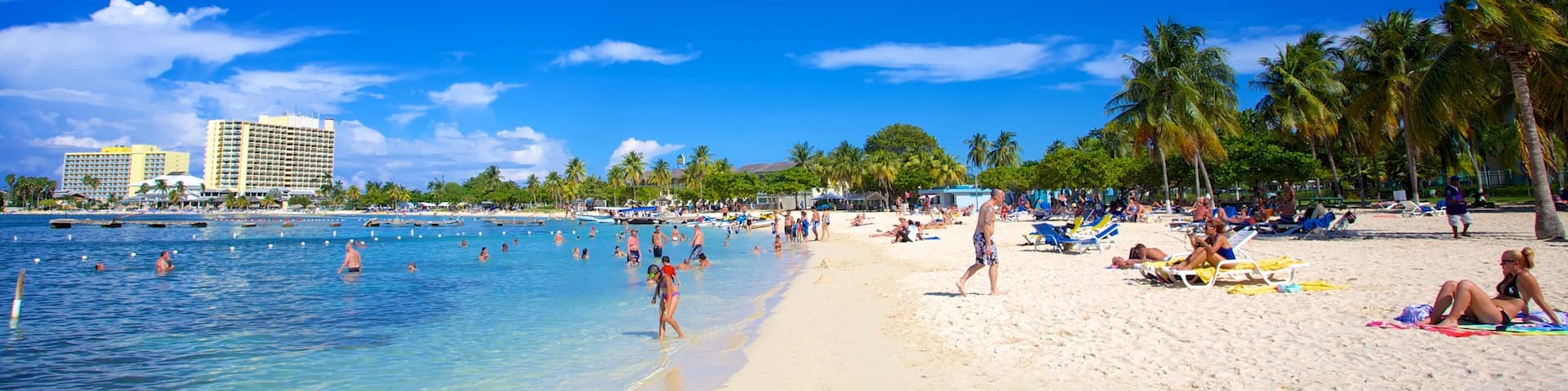 Ocho Rios featuring a beach, tropical scenes and swimming