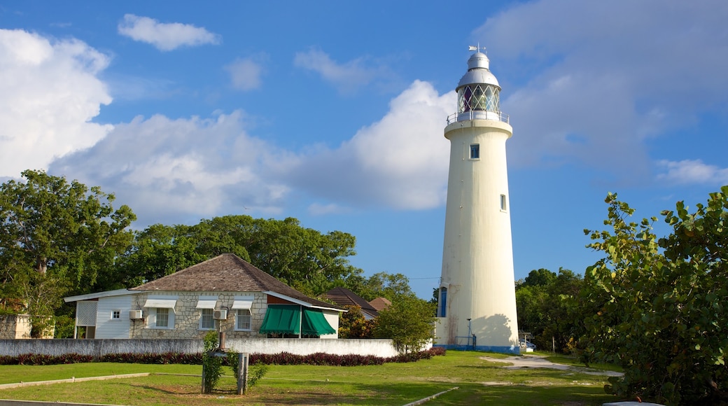 Negril Lighthouse which includes a small town or village and a lighthouse