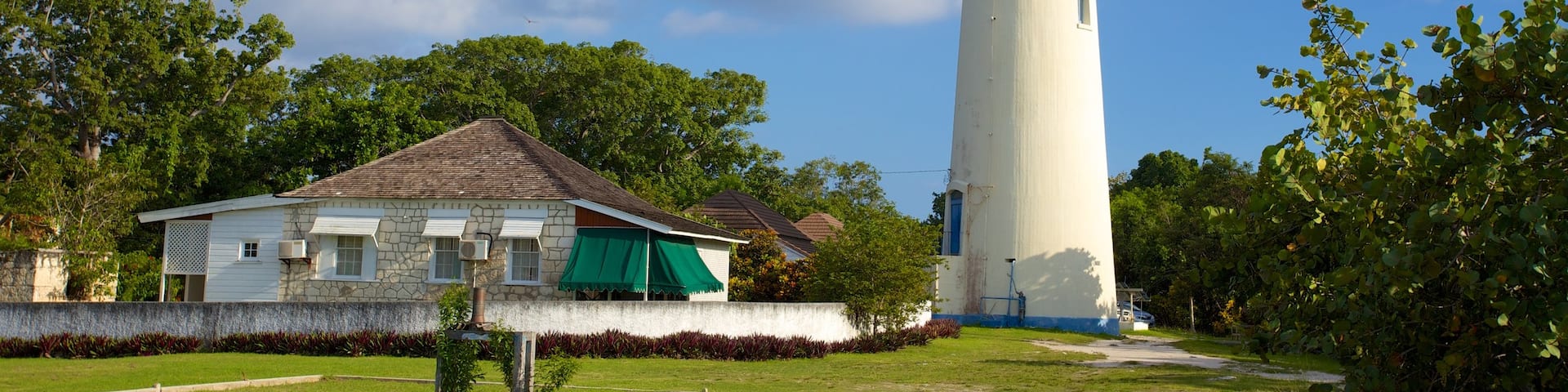 Negril Lighthouse which includes a small town or village and a lighthouse