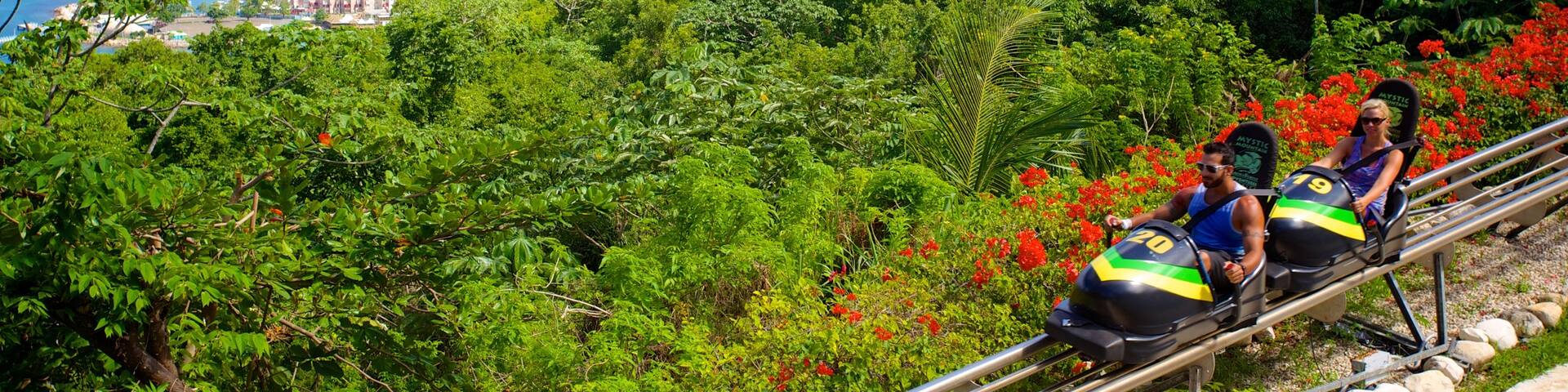 Mystic Mountain showing rides as well as a couple