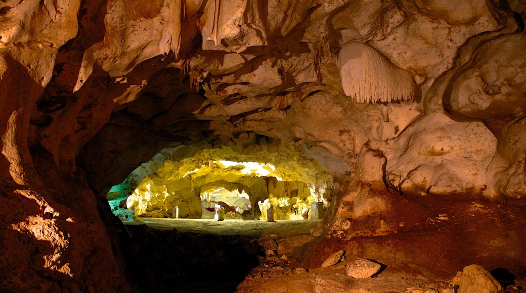 Green Grotto Caves montrant grottes et vues intérieures