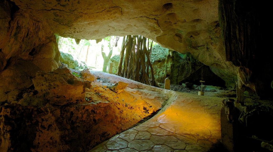 Cuevas Green Grotto mostrando cuevas y vista interna