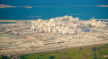 Abu Dhabi Emirate showing a coastal town and a city