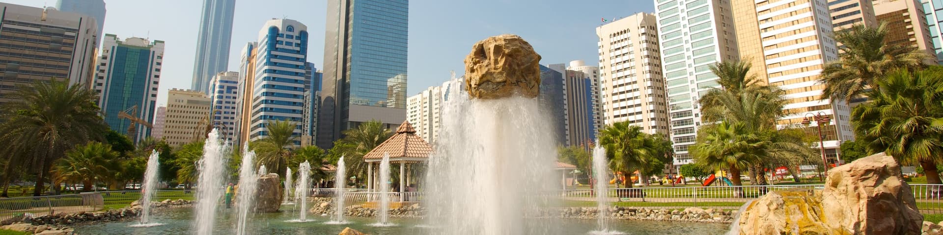 Capital Garden which includes a city, modern architecture and a fountain